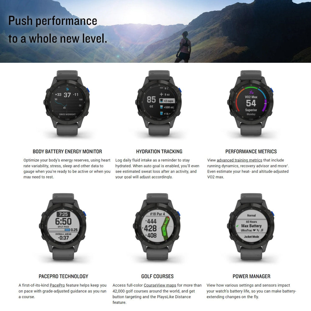 Garmin Fenix 6 Pro Solar Specification 