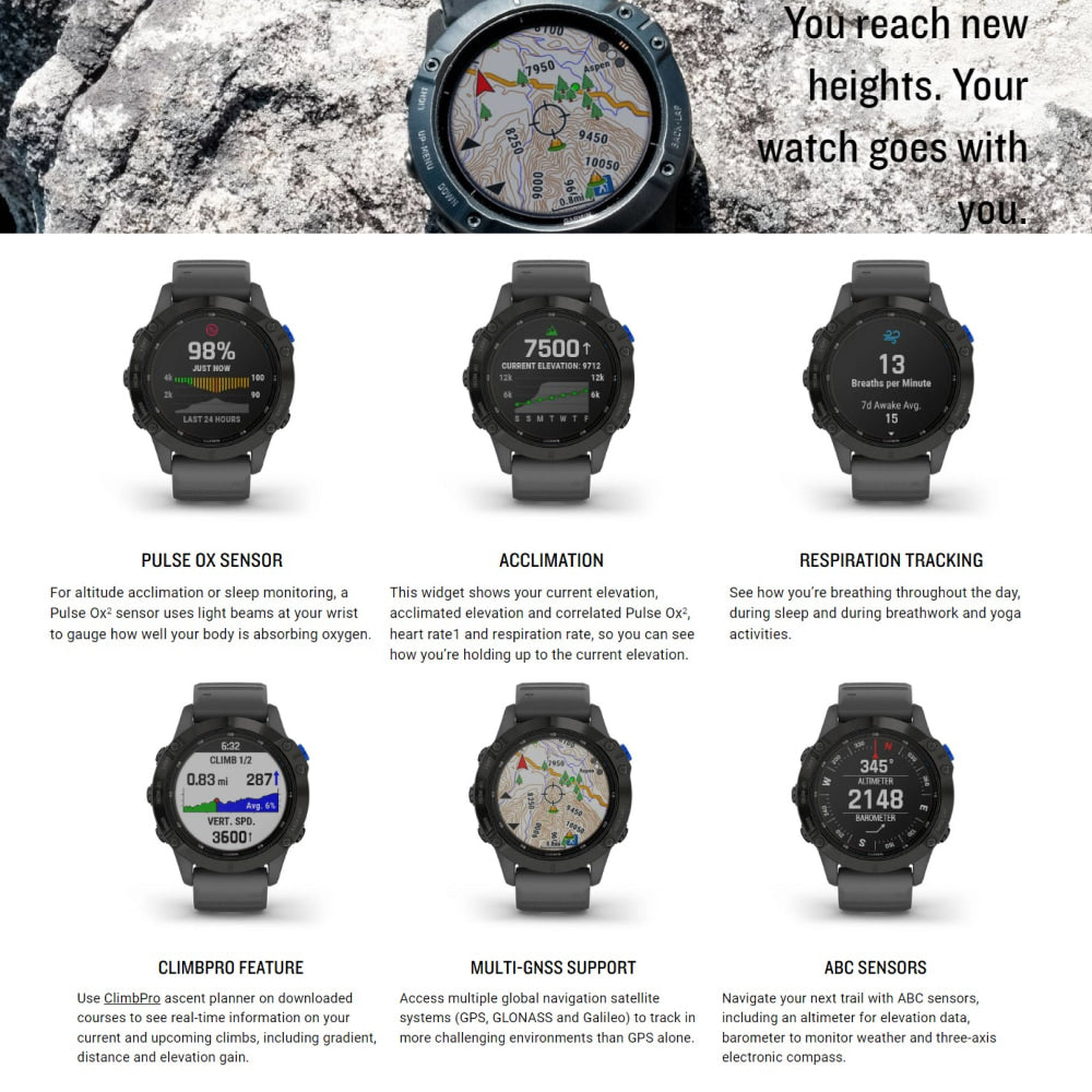 Garmin Fenix 6 Pro Solar Specification 