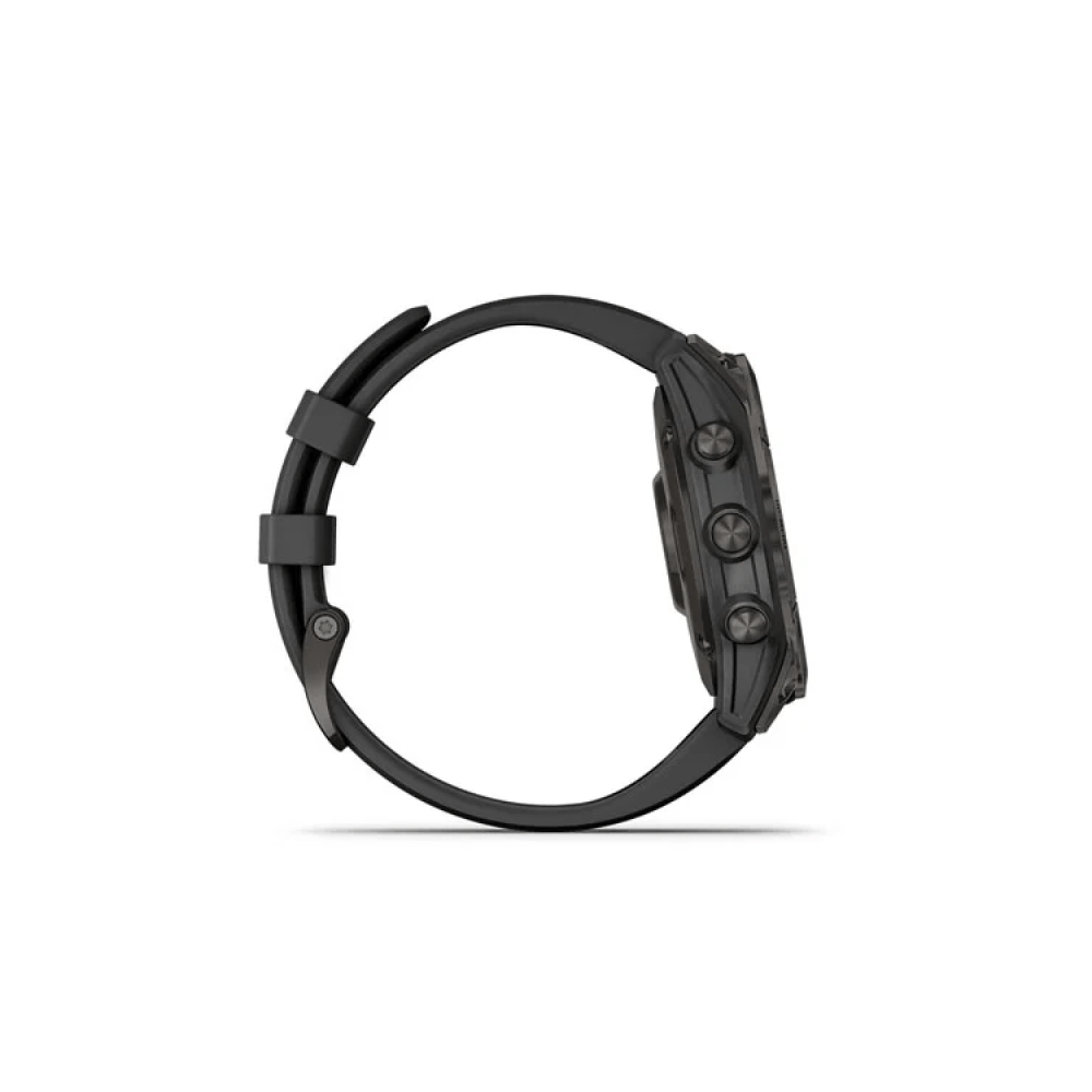 Garmin Fenix 7 Sapphire Solar - Carbon Gray DLC Titanium with Black Ba…