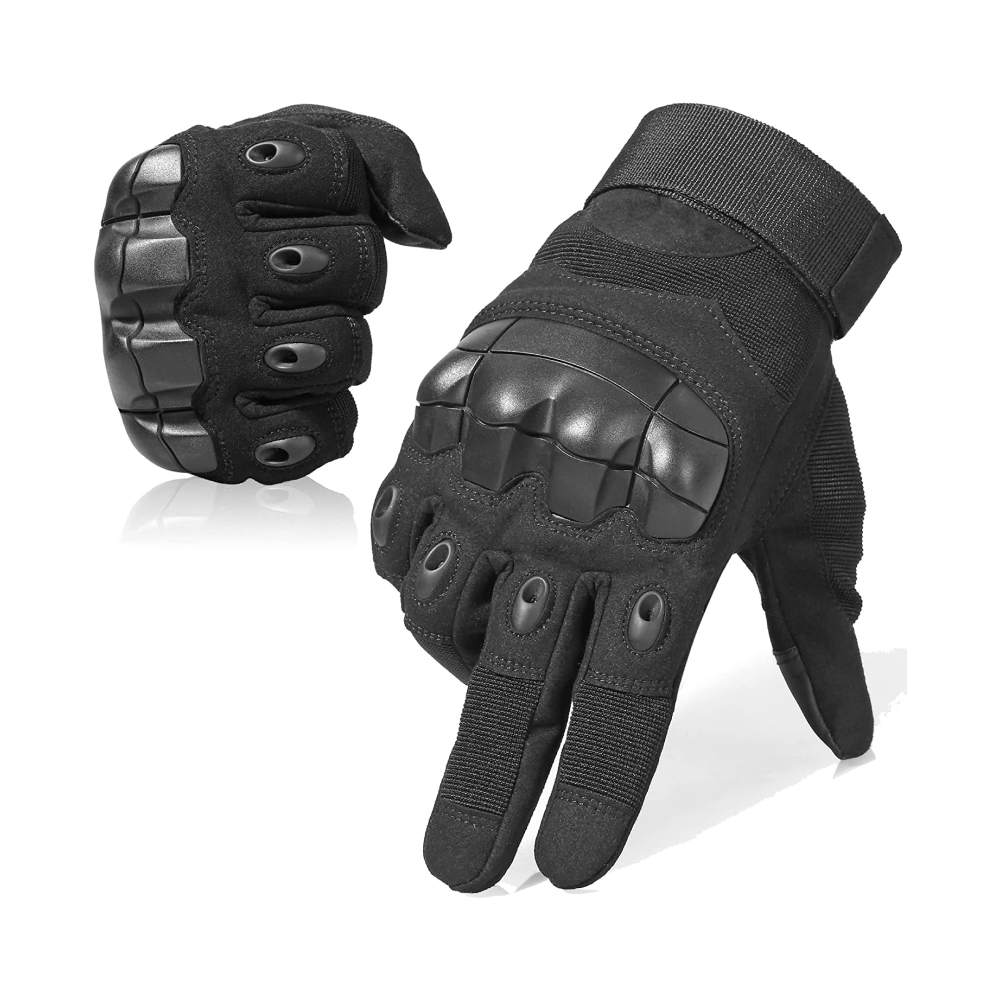 Tactical Full Finger Gloves with Knuckle Black
